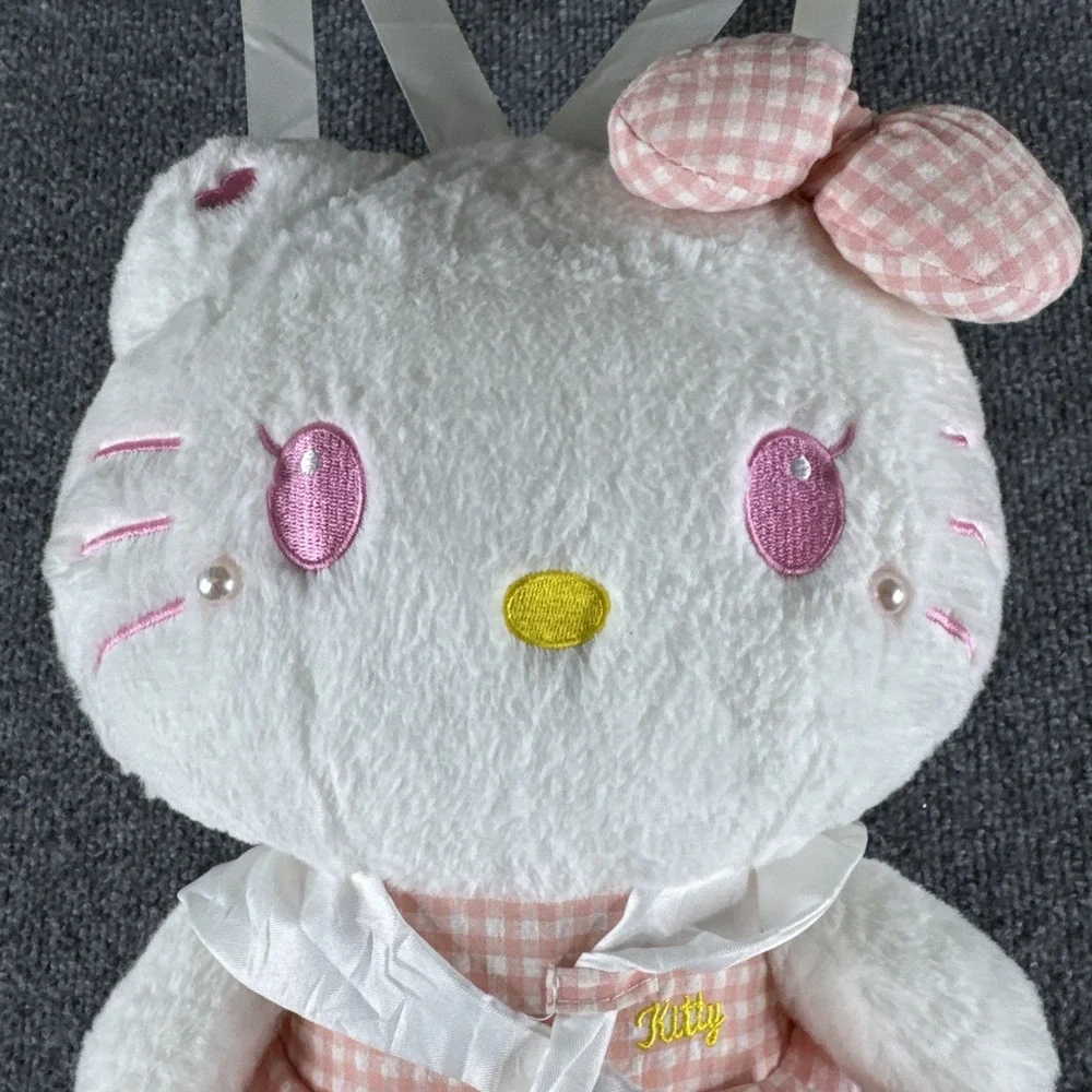 HELLO KITTY PLUSH STUFFED TOY BACKPACK In Pink Gingham Cute